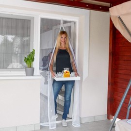 EKNA Fly Screen Door without Drilling – 100 x 210 cm Patio Door Mosquito Net – Mosquito Net Door with Magnet – Fly Net Door (Kissing)