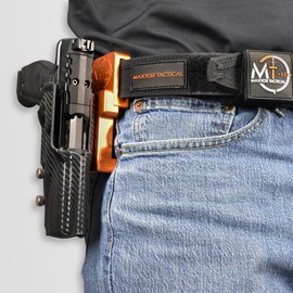 Maxtor Tactical Alloy Competition Holster OWB Fits Staccato XC (Orange - Carbon Fiber, Right Handed) Outside The Waistband Carry Gun Holster Kydex American Made OWB Aluminum Belt Attachment