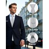 Mantieqingway Pre Tied Ties for Men Silver Clip On Tie