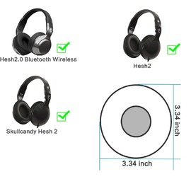 Earpad Replacement for Skullcandy Hesh Wired & Hesh 2 Wireless Headphones Ear Pads Cushion Soft Protein Leather Earmuffs with Noise Isolation Foam