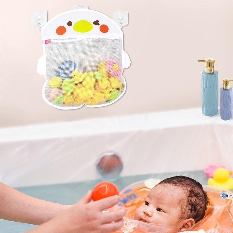 ReignSword 2 Pack Bath Toy Organizer with Suction and Adhesive