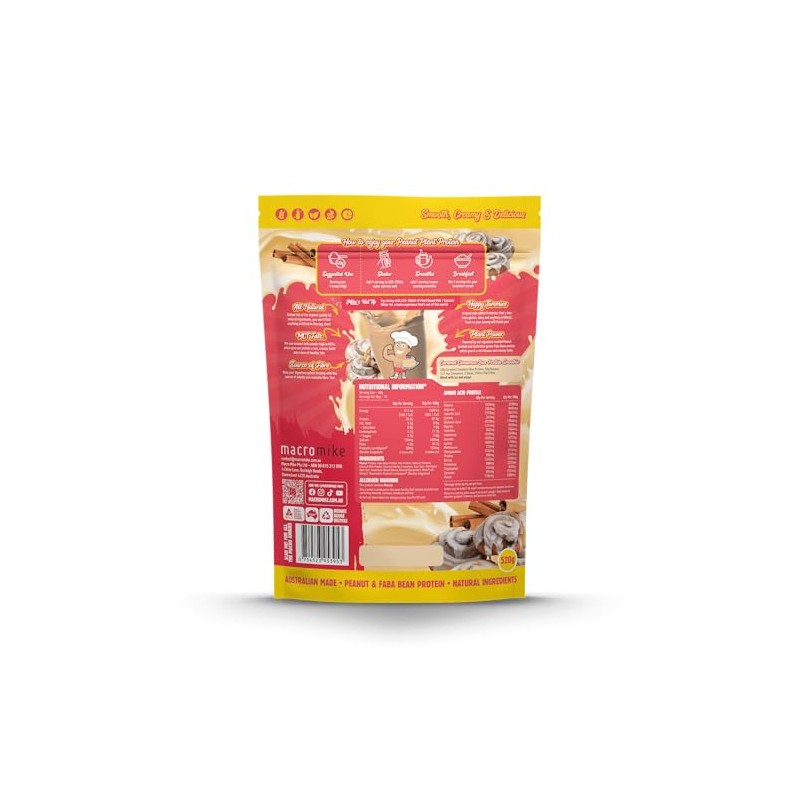 Macro Mike Caramel Cinnamon Bun Peanut Butter Plant Protein 500