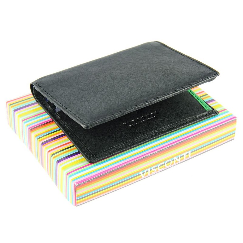 Mens Leather Slim Compact Note Wallet 6 Card Slots Coloured