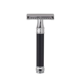 Edwin Jagger Double Edge Safety Razor With Long Handle (Black Octagonal)