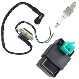 Amavoler Ignition Coil+5 Pin CDI Box+Spark Plug Replacement Parts Fits for Loncin Lifan Coolster Kazuma Buyang Apollo Taotao Roketa Etc 50cc 70cc 90cc 110cc Chinese Atv Quad Dirt Bike.