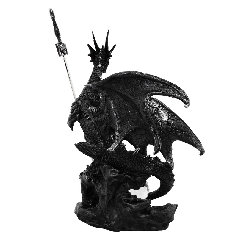 Black Dragon with Letter Opener Dragon Figurine Sword of Dragon