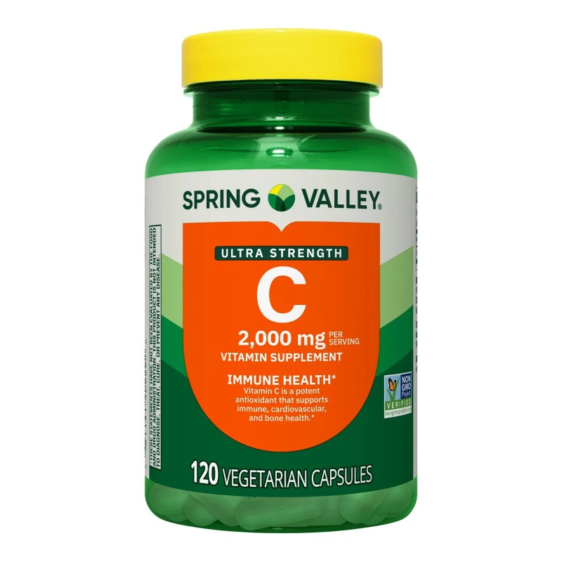Spring Valley Ultra Strength Vitamin C Vegetarian Capsules, 2000 mg,