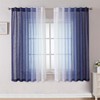 MIUCO Ombre Linen Curtains 63 Inch Length for Bedroom Living