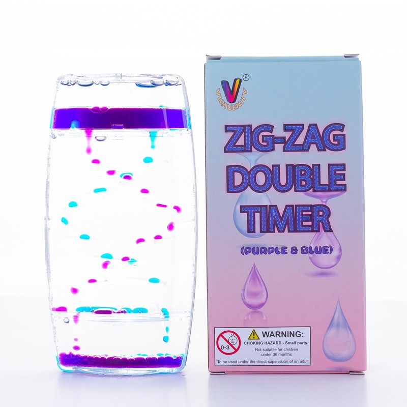 Liquid Sensory Double Zig-Zag Timer | Purple & Blue Sensory