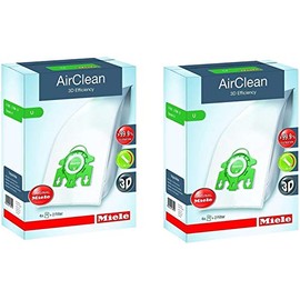 Miele AirClean 3D Efficiency Dust Bag, Type U, 8 Bags & 4 filters