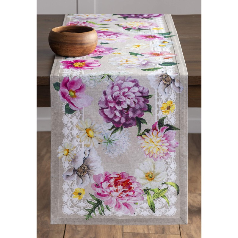 Maison d' Hermine Spring/Summer Table Runner, 100% Cotton, Decorative, Washable