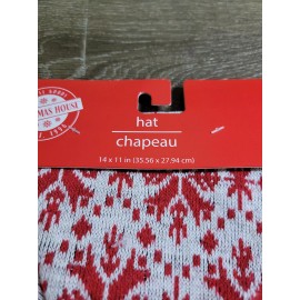 Unbranded Christmas Santa Hat with Snowflake design and White trim-Brand New-SHIP N 24 HRS
