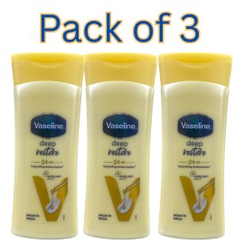 Vaseline Deep Restore Body Lotion 100ml Each, Pack of 3, For Dry Skin, 24HR