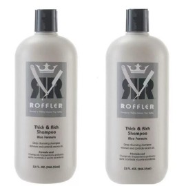 Roffler Thick & Rich Shampoo Blue Formula 32oz (Pack of 2)