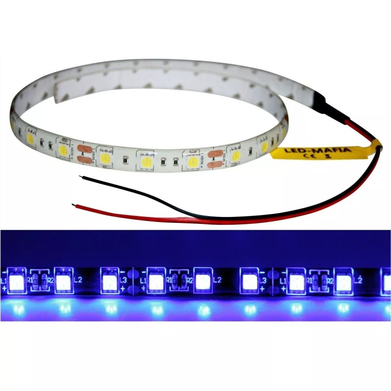 Unbranded 2x Bright Blue LED Light Strip Flexible Tape Back