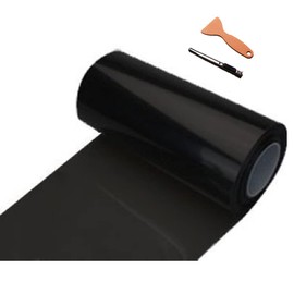 DIYAH 12 X 48 inches Self Adhesive Shiny Chameleon Headlights Tail Lights Fog Lights Films,Film Sheet Sticker,Tint Vinyl Film with Knife and Hand Tool (Dark Black)