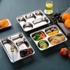 Tebery 3 Pack Stainless Steel Rectangular Divided Plates Tray, 5