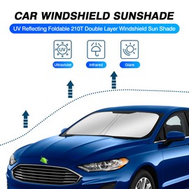 KUST Parasol para parabrisas bloquea los rayos UV, protector de visera plegable para Ford Fusion Sedan 2013-2020, mantiene tu coche más fresco