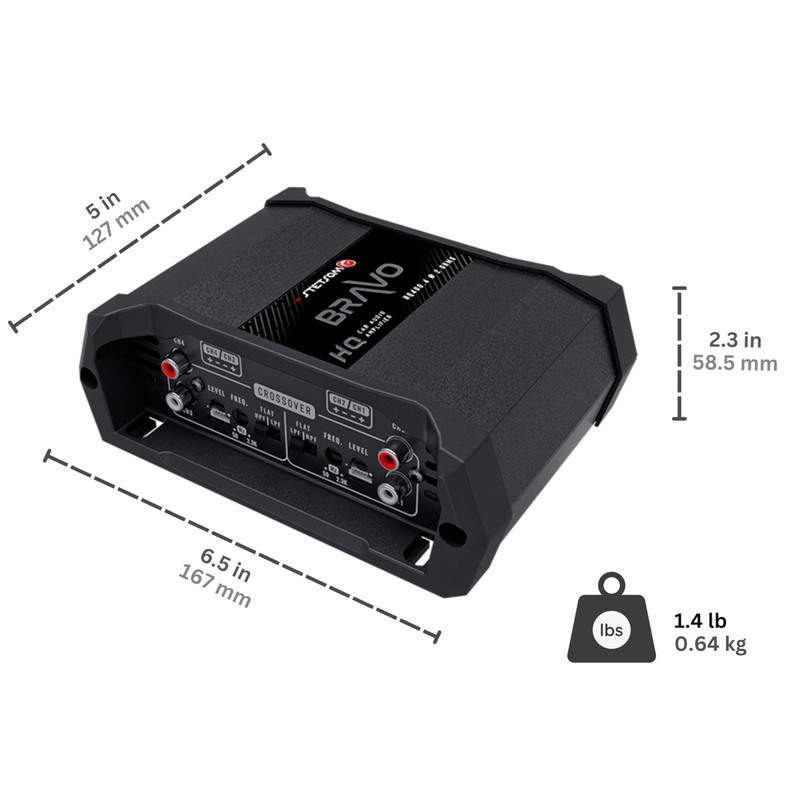 Stetsom Bravo HQ 400.4 - Multichannel Car Audio Digital Amp,