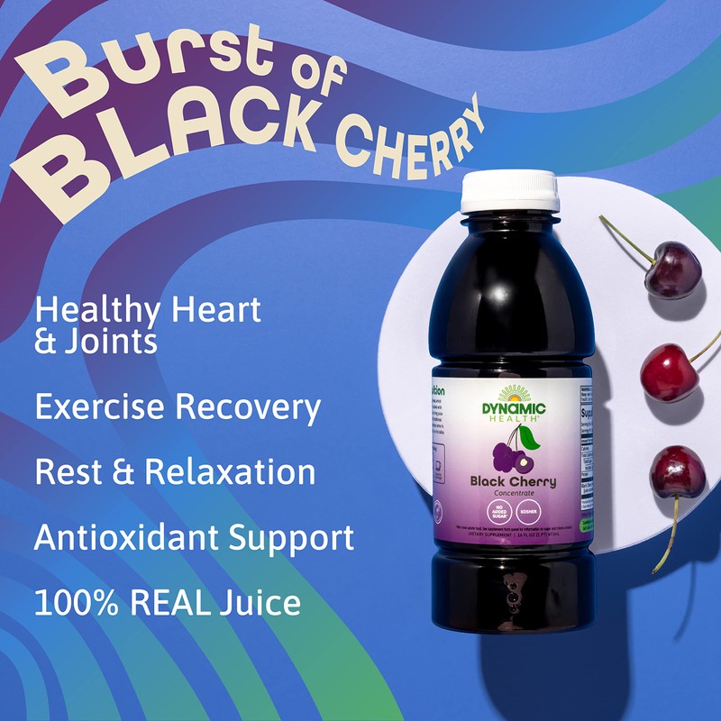 Dynamic Health 100% Pure Black Cherry Juice Concentrate, No Additives,