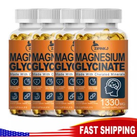 ZIPINKJ Magnesium Glycinate 1330mg Chelated 120 Softgels For Sleep Mood Bone Support - 240 caps