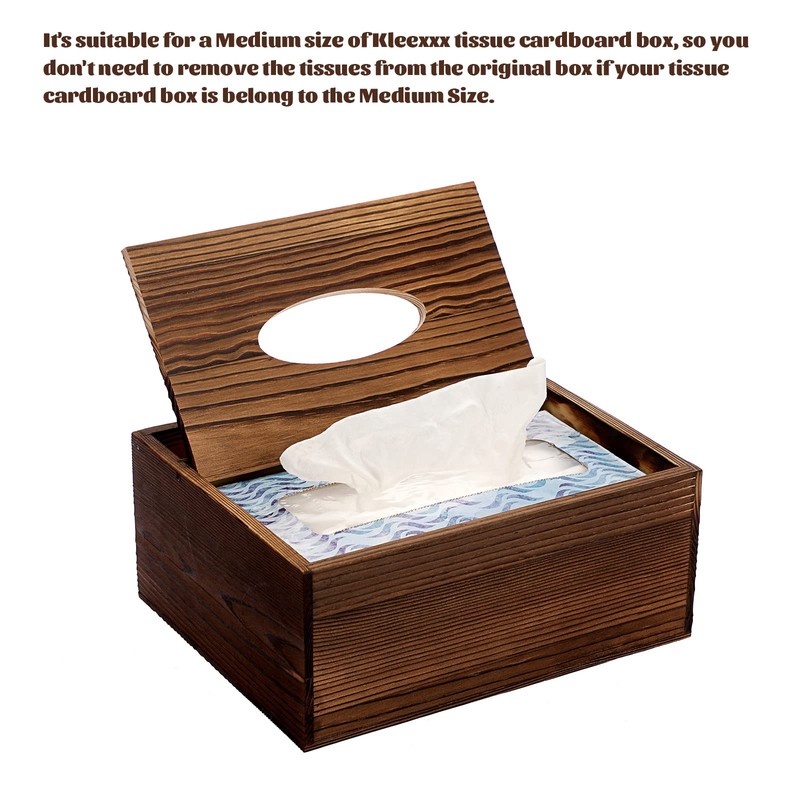 Sumnacon Wood Rectangular Tissue Box Cover - Multifunctional Tissue Holder