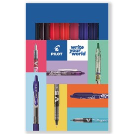 Pilot Frixion Heat/Friction Erasable Rollerball Pen FR7 - Medium Line 0.7mm Tip Nib - Range Pack - Cardboard Wallet Gift Pack of 8