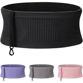 Running Belt | Hidden Money Belt for Travel | Sport Waist Bag | Running Fanny Pack | Slim Belt Bag | Fashion Waist Packs (Black, X-Large)