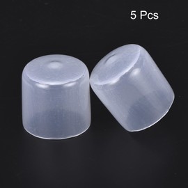 sourcing map 5pcs Rubber End Caps 25mm(1") ID PVC Vinyl Round Tube Bolt Cap Cover Screw Thread Protectors Clear