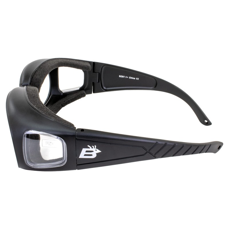 Birdz Eyewear Swallow Fit Over Padded Motorcycle Safety Glasses Black