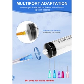 Luer Lock Syringe 60ml - Sterile Disposable Syringes without Needles (50 Pack), Individual Sealed Packaging