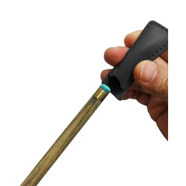 Dunn's cue tip protector, suitable for snooker cues, pool cues or billiard cues, leatherette made, for 7.5mm to 11mm tip size (2 units) (black)