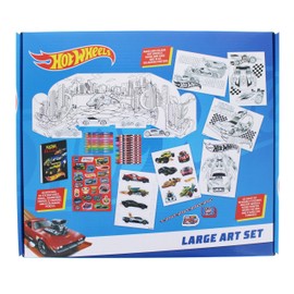 Blueprint Collections Hot Wheels Large Art Set | Colouring & Craft Kit for Kids | Includes Posters, Stickers, Crayons, Pencils & More | Creative Activity Set | Hot Wheels Stationery & Gifts