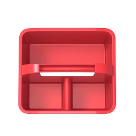 Storex Modern-Series Small Caddy – Multipurpose Classroom Organizer with Handle, Red, 6-Pack (01059U06C)