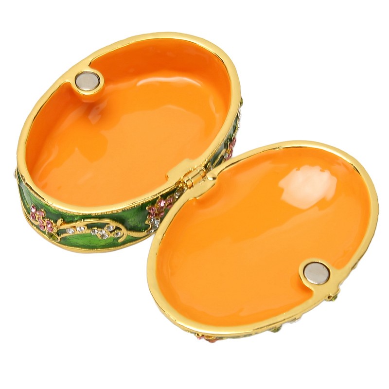Hand Painted Flower Trinket Box Classic Realistic Detail Hinged Jewelry