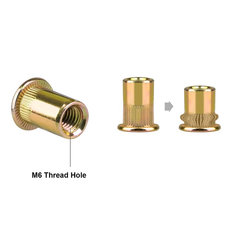M6 Metric Rivet Nuts Zinc Plated Carbon Steel Threaded Insert