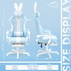 Ferghana Kawaii Light Blue Gaming Chair with Bunny Ears, Ergonomic