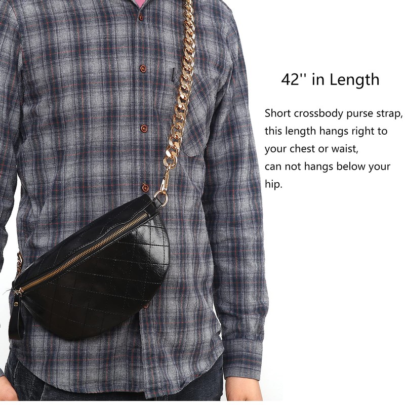 42''Substantial Big Metal Cross-Body Chain Purse Strap Replacement for Mini