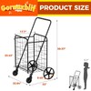 Gornoxblif Folding Shopping Cart, Grocery Cart with 360° Swivel Wheels,