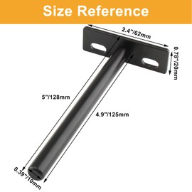 Cionyce 4 Pcs 5 Inch Floating Shelf Bracket Heavy Duty Blind Shelf Supports, Hidden Wall Brackets for Floating Wood Shelves, Black
