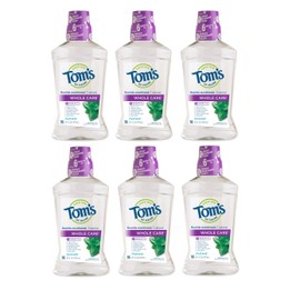 Tom's of Maine Whole Care Natural Fluoride Mouthwash, Fresh Mint, 16 oz. 6-Pack