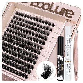 LASHVIEW Diy Eyelash Extension Kit, DIY Cluster Lashes, 10-16mm Multilayered Cluster Eyelash Extensions, Reusable Fluffy Individual Lashes Cluster(ML 09)