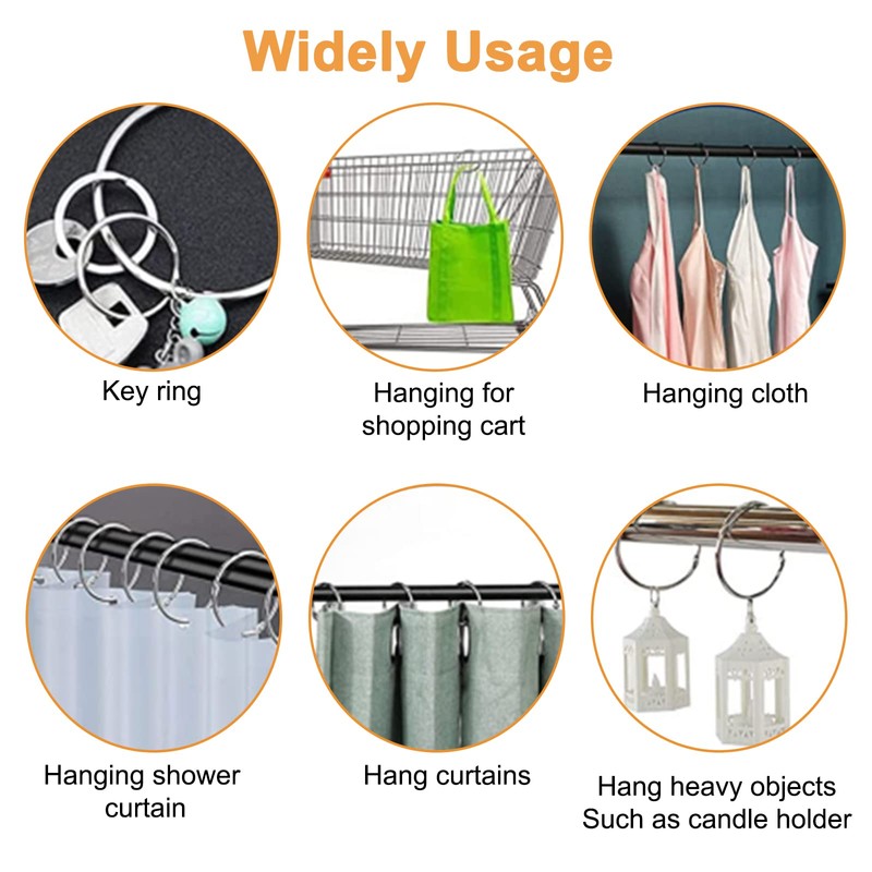 MOROBOR Shower Curtain Rings, 24 Pieces Rustproof Shower Curtain Hooks