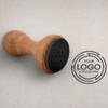 PATIKIL 25mm Stamp Wood Round Handle, Wooden Knobs Stamp Mounts
