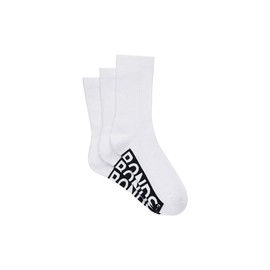 Bonds Men's Logo Crew Socks - 3 Pack, White (3 Pack), 11+ / Large