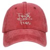 Unisex Faith Over Fear Embroidered Baseball Hat Low Profile Washed