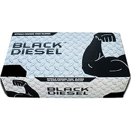 The Black Diesel, Nitrile Powder Free Disposable Gloves, 4.5 MIL, Black, Sold By Case, 10 Boxes Per Case 100 Per Box (Medium)