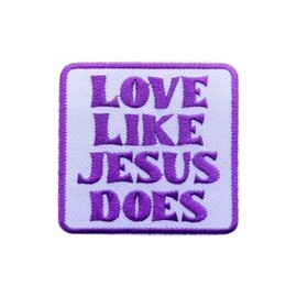 SEWOPEW Love Like Jesus Does Iron On Embroidery Patch for Backpacks Hats Jeans Bags, Size 3" Sewing Patches, Faith Appliques for Clothes, Embroidery Patches, Religious Christian Gift for Jesus Lovers