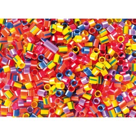 Playbox Striped Tubes Plastic Beads (1000 Pieces)