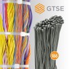 GTSE 8” Silver/Grey Zip Ties, 100 Pack, 18lb Strength, UV
